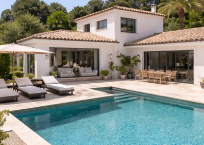 Rénovation complète de villa dans le Var avec façade modernisée et aménagement extérieur avec piscine
