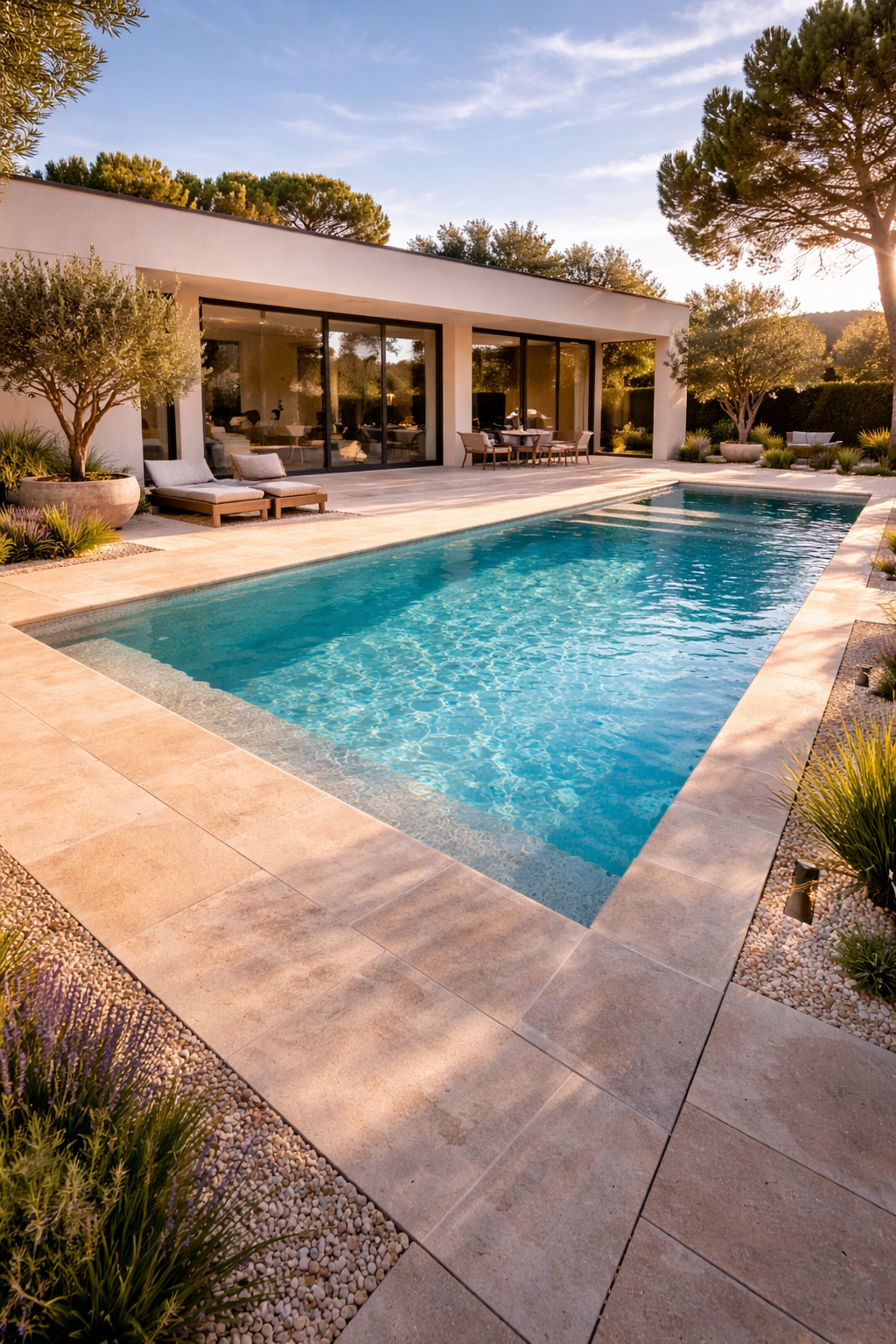 Piscine neuve – Var construction piscine sur mesure villa var terrasse moderne