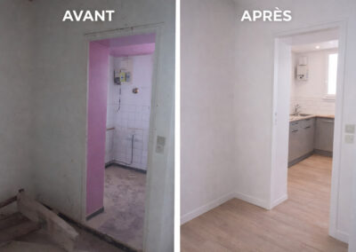 Rénovation pièce intérieure et cuisine avant après travaux modernisation appartement Toulon Var PACA